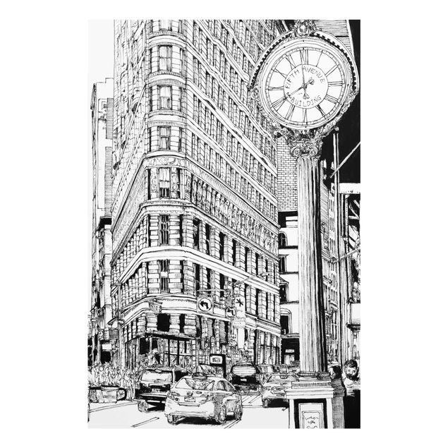 Quadros preto e branco City Study - Flatiron Building
