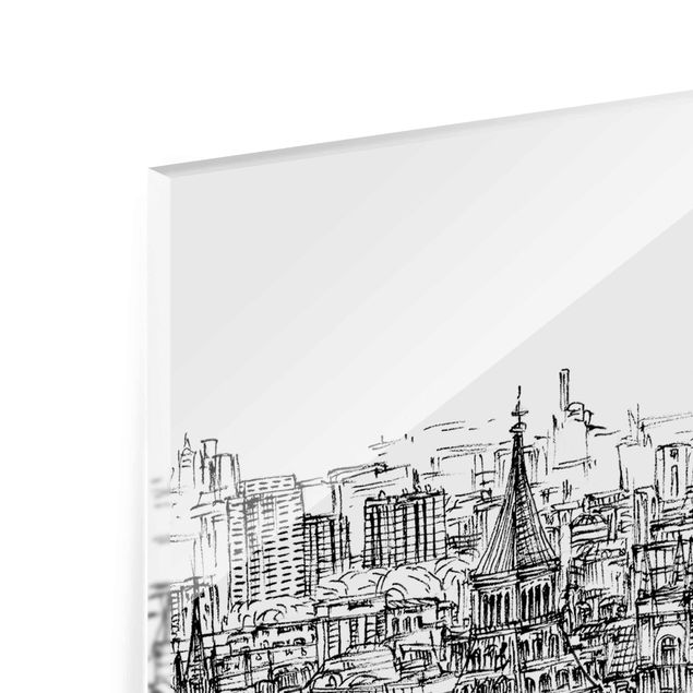 quadros em preto e branco City Study - London Eye