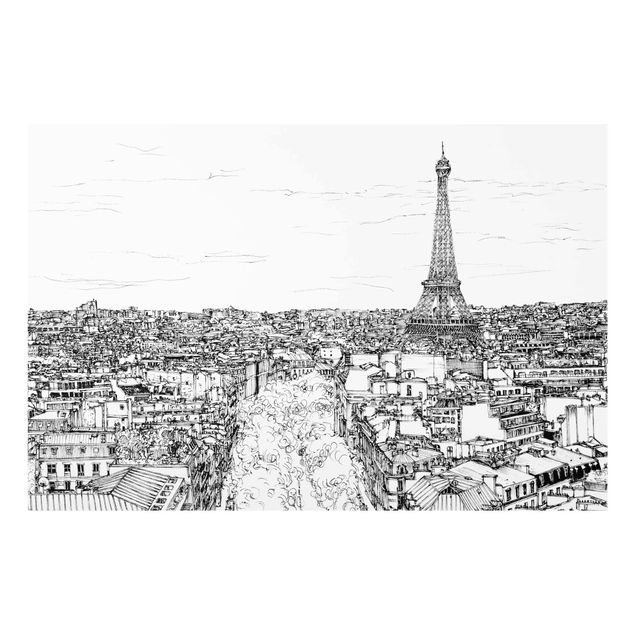 Quadros em vidro cidades e paisagens urbanas City Study - Paris