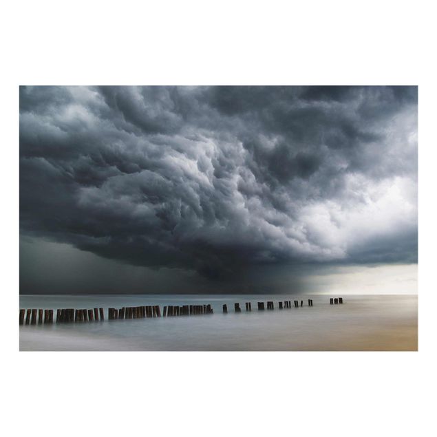 Quadros em vidro praia Storm Clouds Over The Baltic Sea