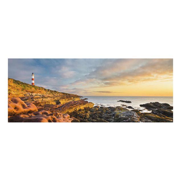 quadro decorativo mar Tarbat Ness Lighthouse And Sunset At The Ocean