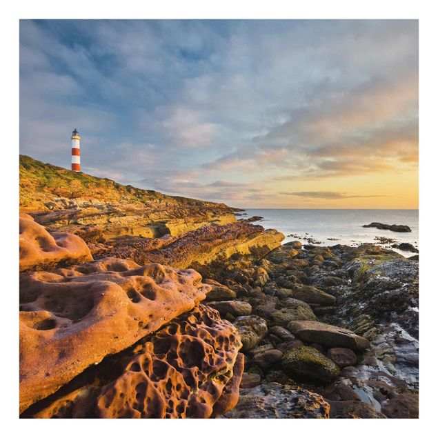 quadro decorativo mar Tarbat Ness Lighthouse And Sunset At The Ocean