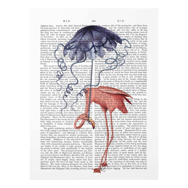 Quadros rosas Animal Reading - Flamingo With Umbrella