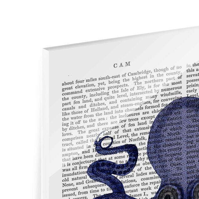 quadro de vidro Animal Reading - Octopus