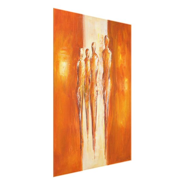 quadros abstratos modernos Petra Schüßler - Four Figures In Orange 02
