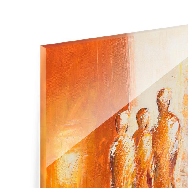 quadro em vidro Petra Schüßler - Four Figures In Orange 02