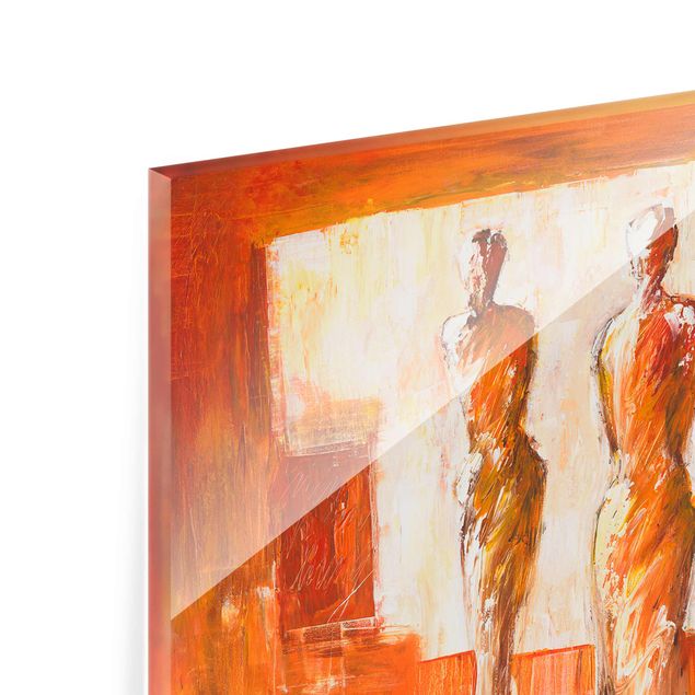 quadro de vidro Petra Schüßler - Four Figures In Orange