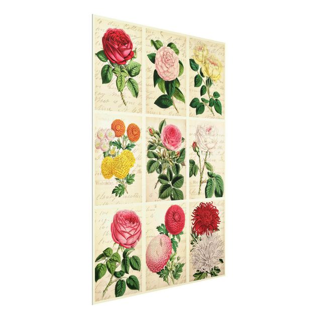 Quadros florais Vintage Floral Collage