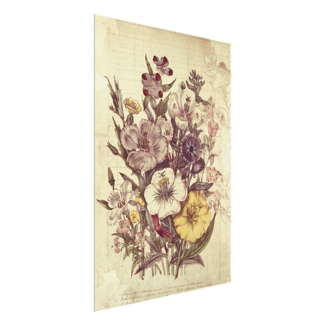 quadros de flores Vintage Letter Bouquet