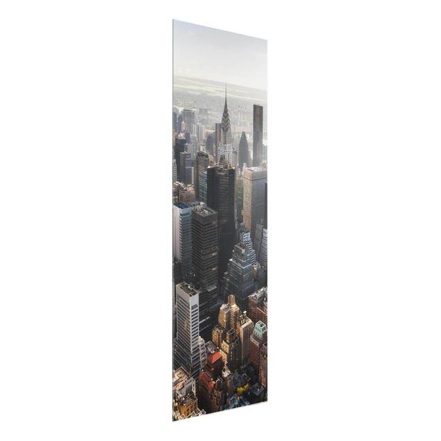 Quadros em vidro cidades e paisagens urbanas From the Empire State Building Upper Manhattan NY