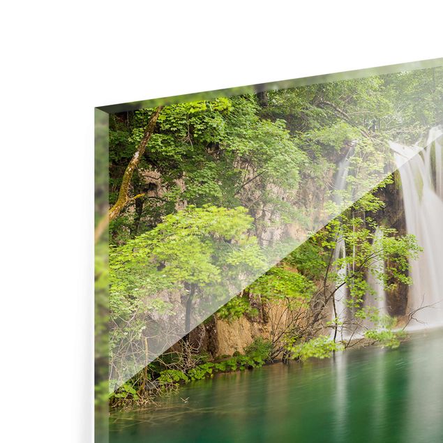 quadro decorativo verde Waterfall Plitvice Lakes