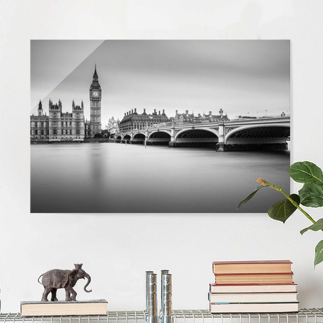 Quadros em vidro Londres Westminster Bridge And Big Ben
