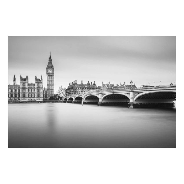Quadros em vidro cidades e paisagens urbanas Westminster Bridge And Big Ben