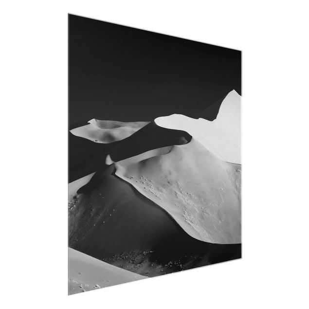 Quadros em vidro em preto e branco Desert - Abstract Dunes