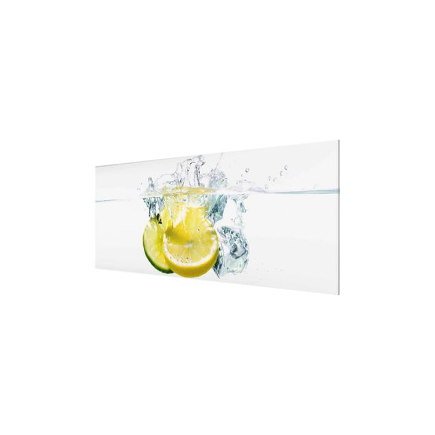 quadro de vidro Lemon And Lime In Water