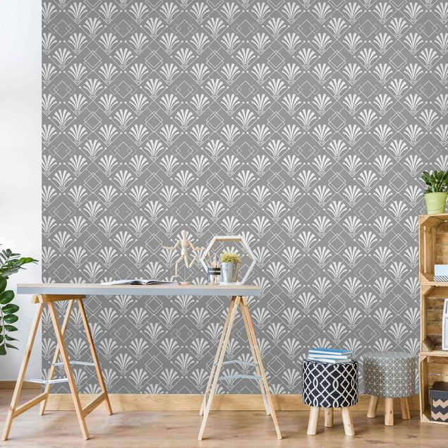 Papel de parede padrões Glitter Look With Art Deko On Grey Backdrop