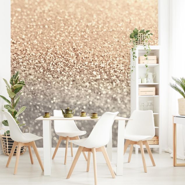papel de parede moderno para sala Golden Shimmering Landscape