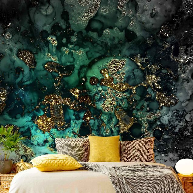 decoraçao para parede de cozinha Golden Sea Islands Abstract