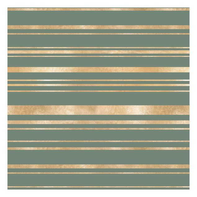 Papel de parede padrões Golden Stripes Green Backdrop
