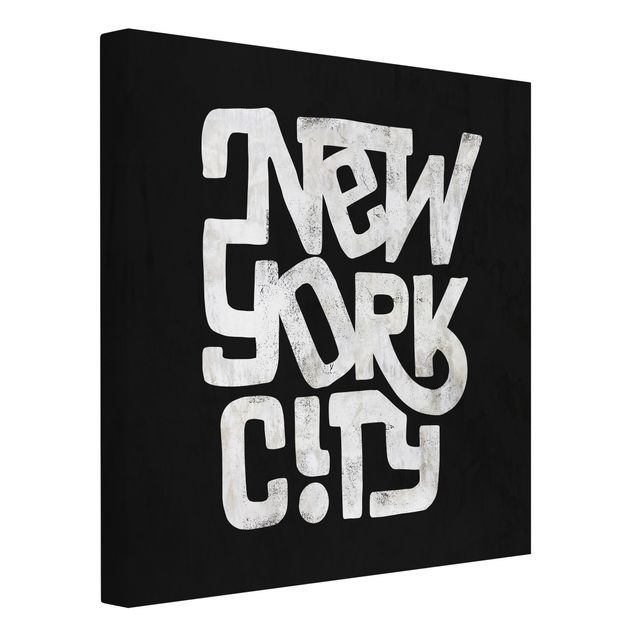 Telas decorativas frases Graffiti Art Calligraphy New York City Black