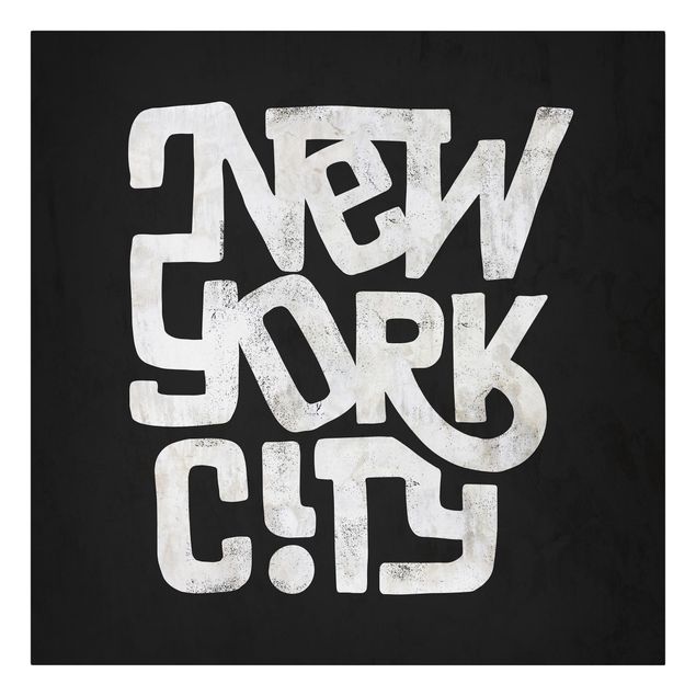 Quadros com frases Graffiti Art Calligraphy New York City Black