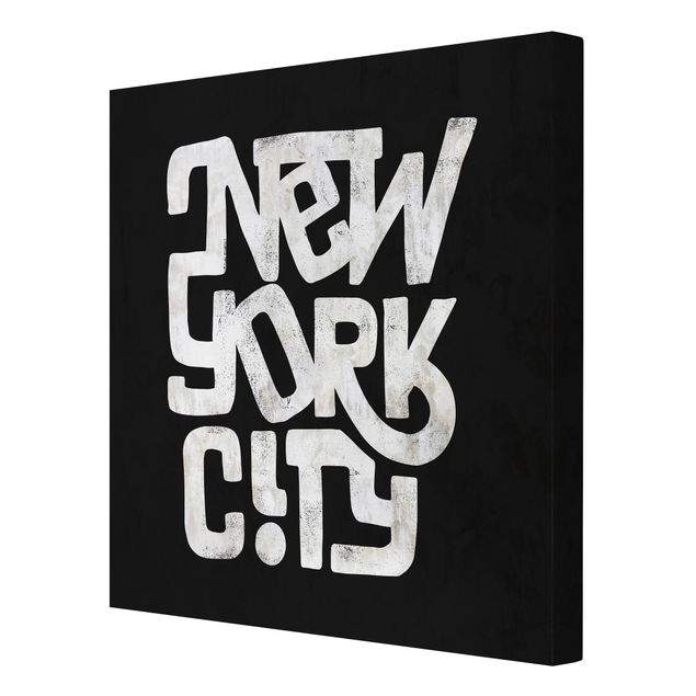 Quadros preto e branco Graffiti Art Calligraphy New York City Black