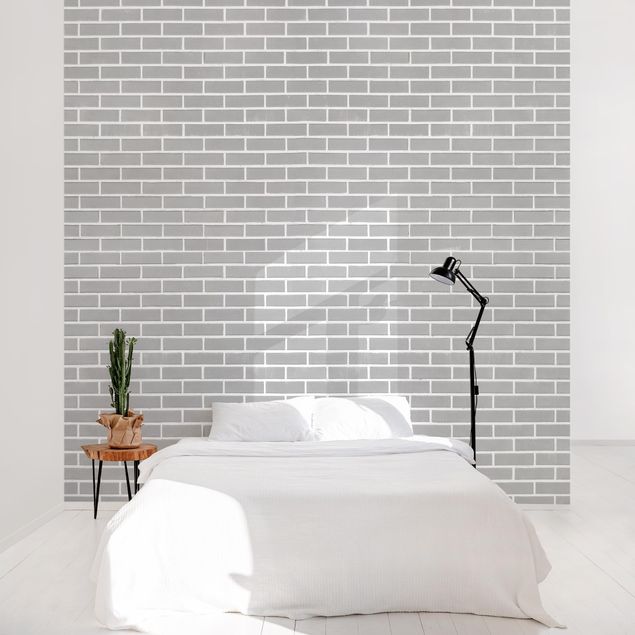 papel de parede para quarto de casal moderno Gray Brick Wall