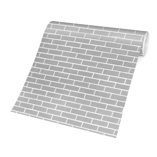 Papel de parede industrial Gray Brick Wall