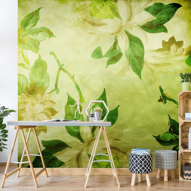 murais de parede Green Blossoms