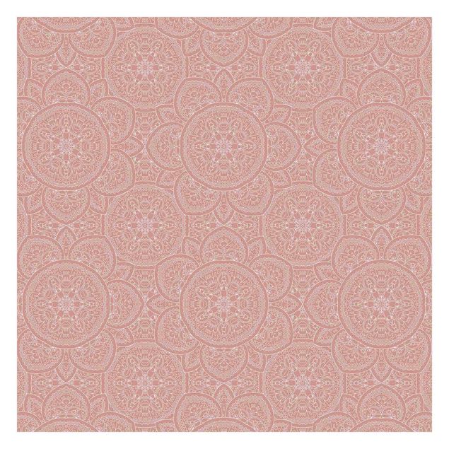 Papel de parede rosa Large Mandala Pattern In Antique Pink