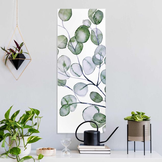 decoraçao para parede de cozinha Green Watercolour Eucalyptus Branch