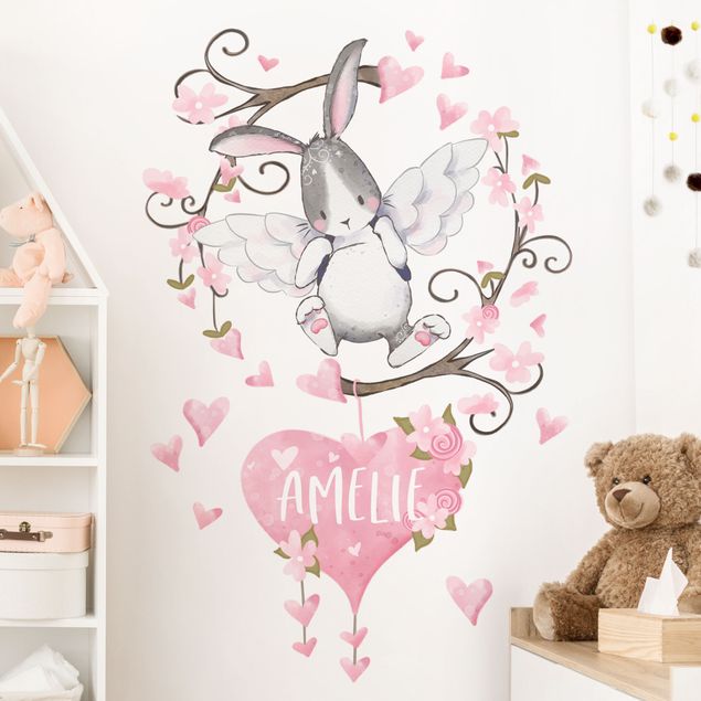 Decoração para quarto infantil Hare angel with desired names