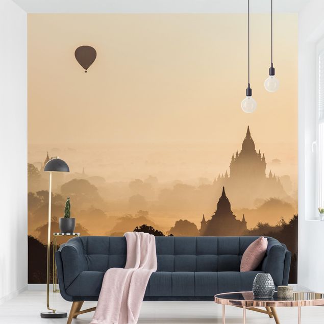 decoraçao para parede de cozinha Hot Air Balloon In Fog