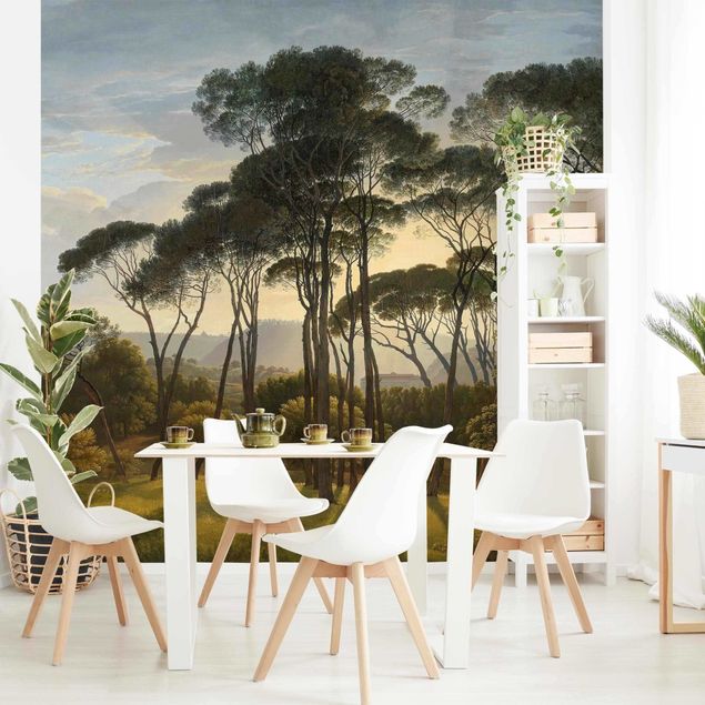 papel de parede moderno Hendrik Voogd Landscape With Trees In Oil