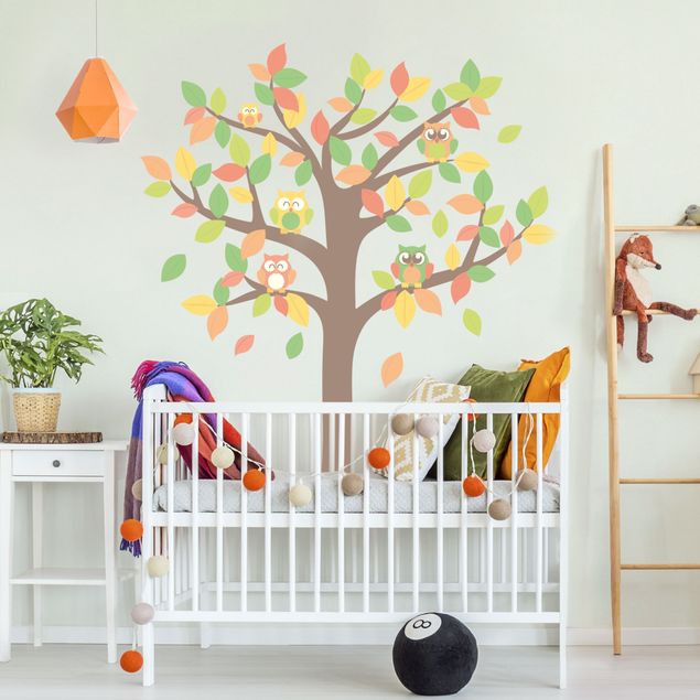 Decoração para quarto infantil Autumnal owl tree