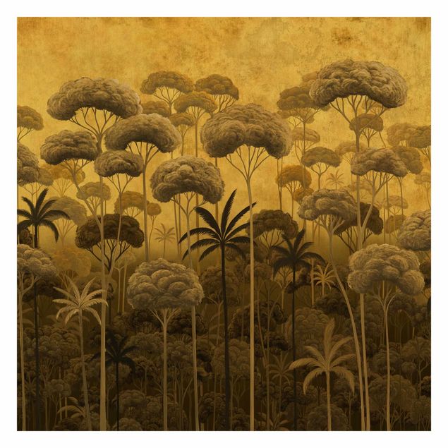 Mural de parede Tall Trees in the Jungle in Golden Tones