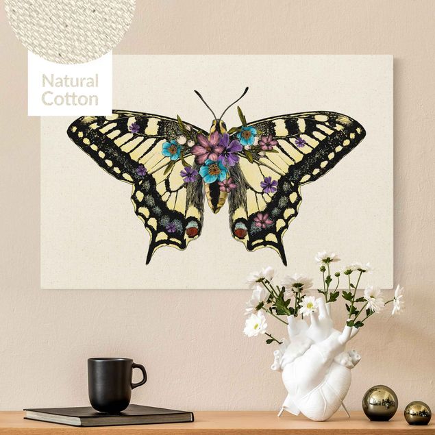 Telas decorativas borboletas Illustration Floral Swallowtail