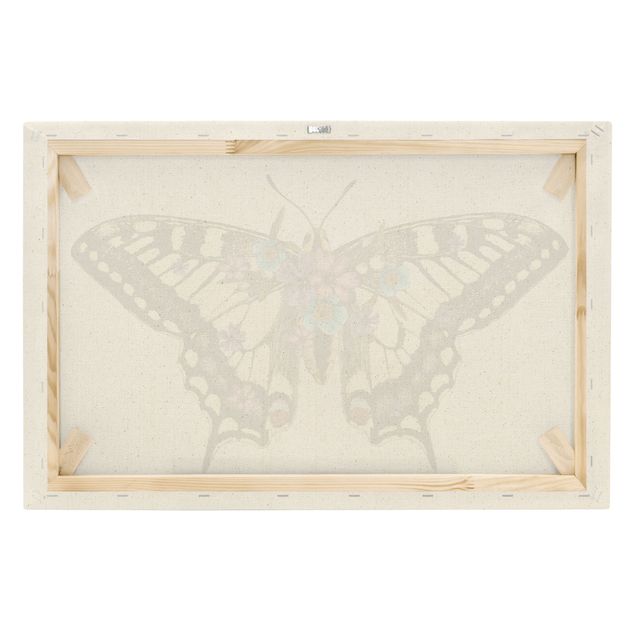 Telas decorativas Illustration Floral Swallowtail