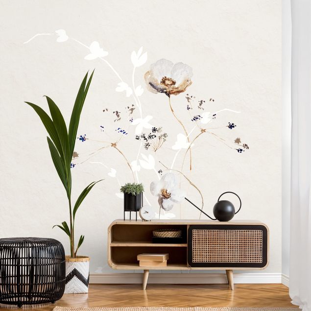 papel de parede floral Japanese Ikebana