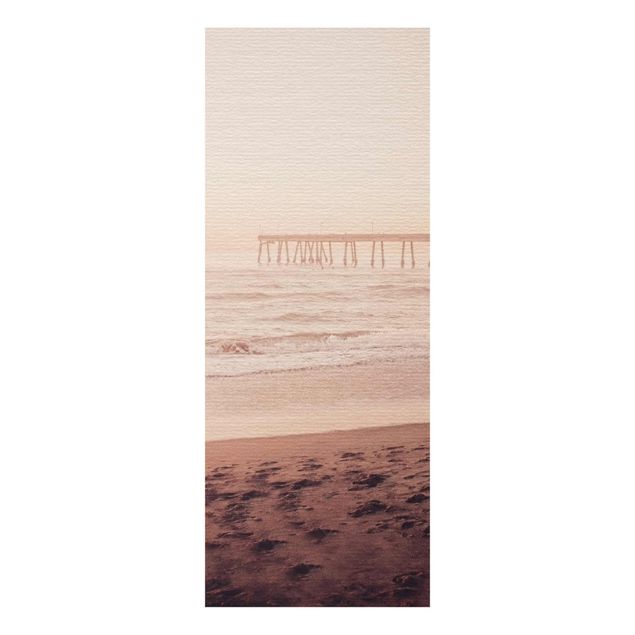 Quadros em vidro praia California Crescent Shaped Shore