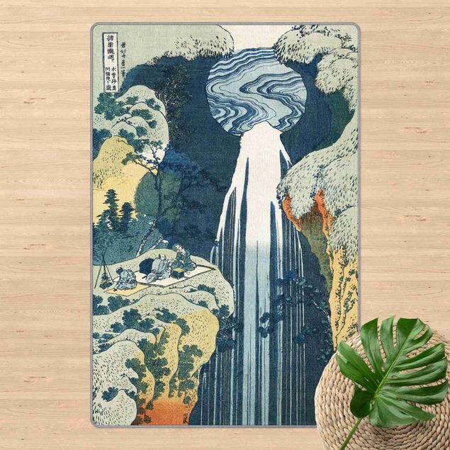 Tapetes modernos Katsushika Hokusai – The Waterfall Of Amida