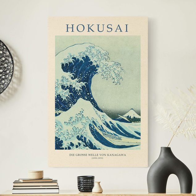 Telas decorativas réplicas de quadros famosos Katsushika Hokusai - The Big Wave Of Kanagawa - Museum Edition