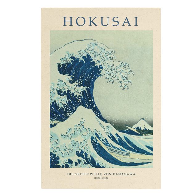 quadro azul Katsushika Hokusai - The Big Wave Of Kanagawa - Museum Edition