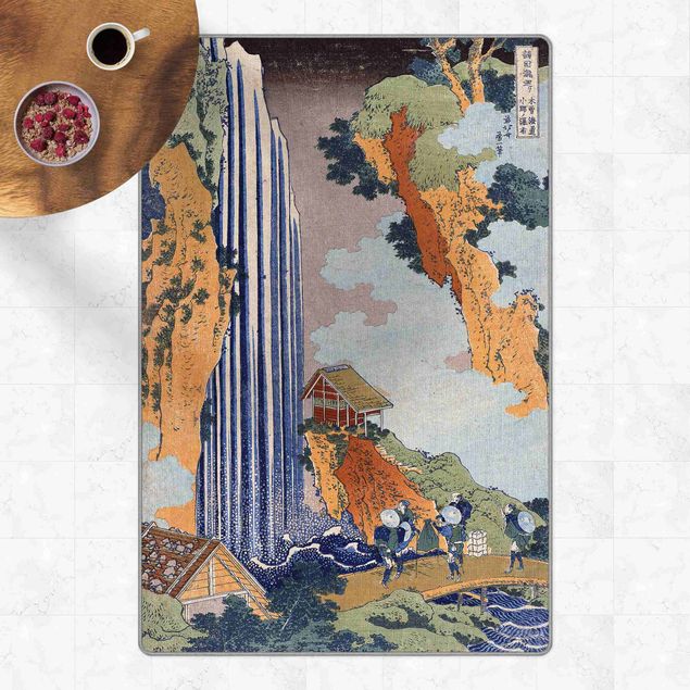 tapete para sala moderno Katsushika Hokusai - Ono Waterfall