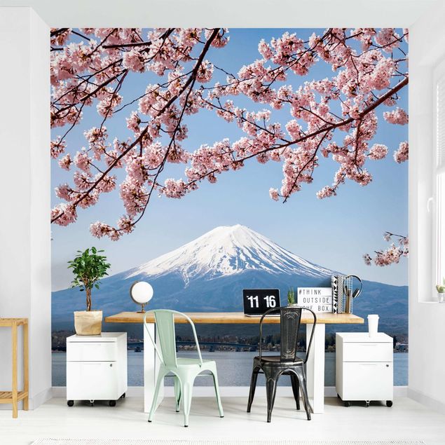 decoraçoes cozinha Cherry Blossoms With Mt. Fuji