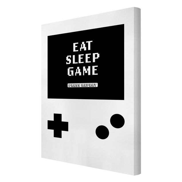 quadros em tela Classical Gaming Console Eat Sleep Game Press Repeat