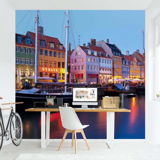 Papel de parede cidades Copenhagen Harbor In The Evening