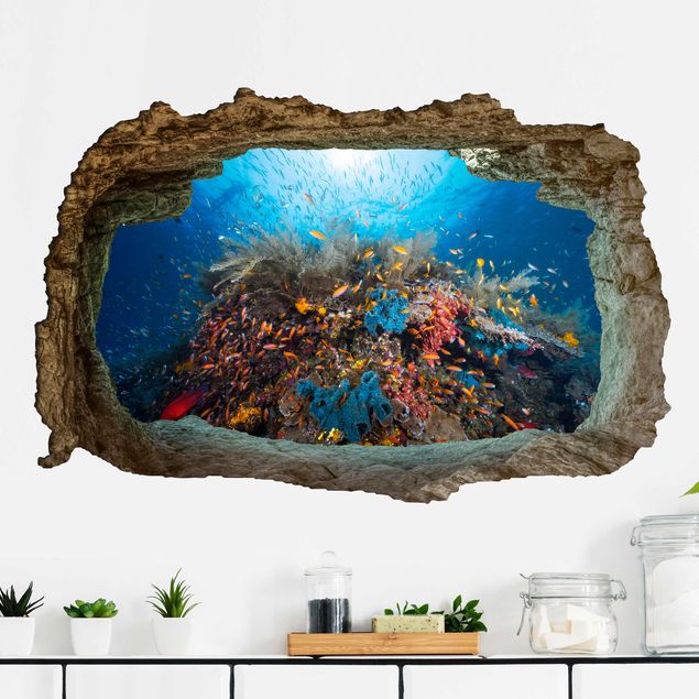 Autocolantes de parede 3D 3D lagoon underwater