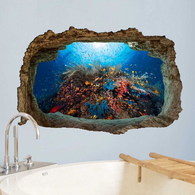 adesivos de parede 3D lagoon underwater
