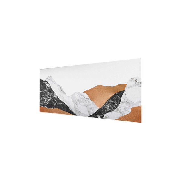 Quadros em vidro abstratos Landscape In Marble And Copper